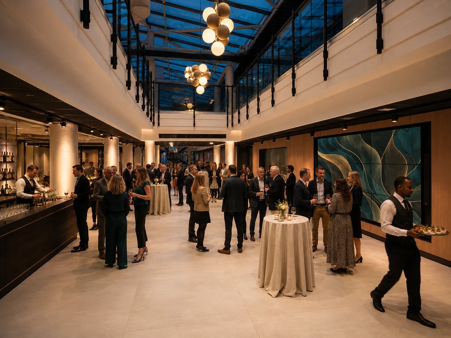 Evening reception in the atrium