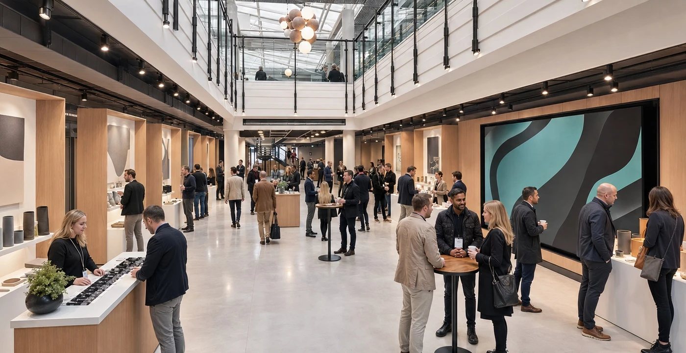 Trade show in the atrium
