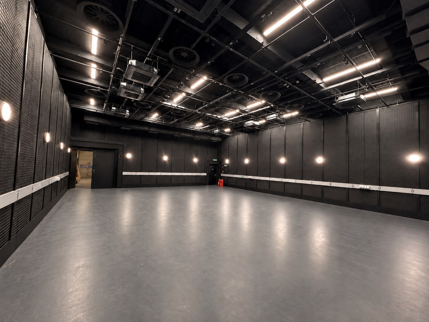 Studio 1 with its double doors open onto the vehicle access